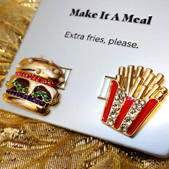 Bauble Bar hamburger and french fry earrings